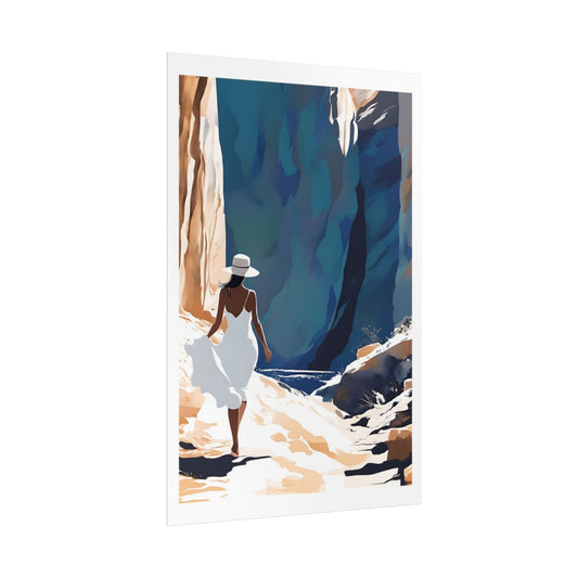 Canyon Explorer Southwest gorge poster – side angle example watercolor wall art print
