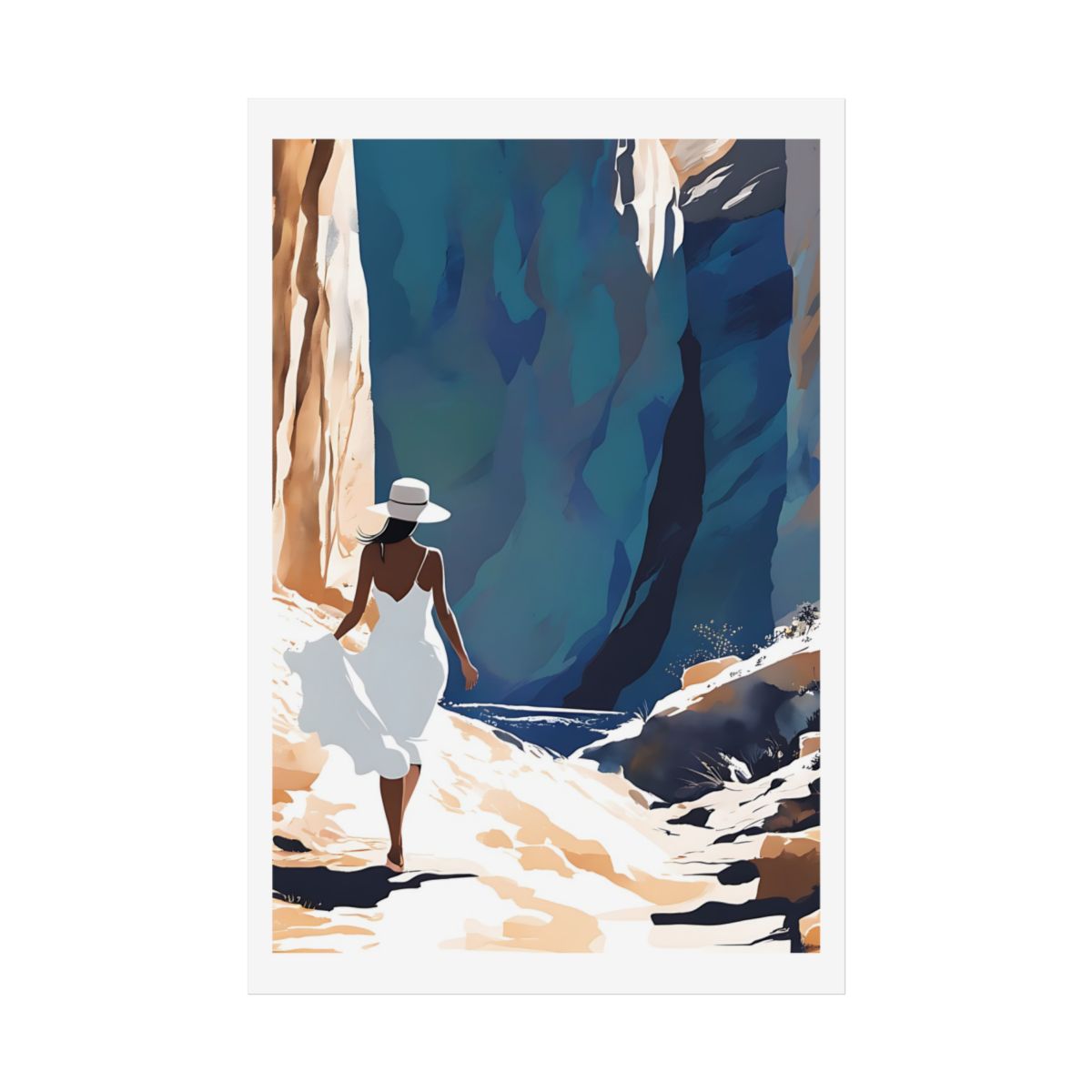 Canyon Explorer Southwest gorge poster – front view watercolor wall art print