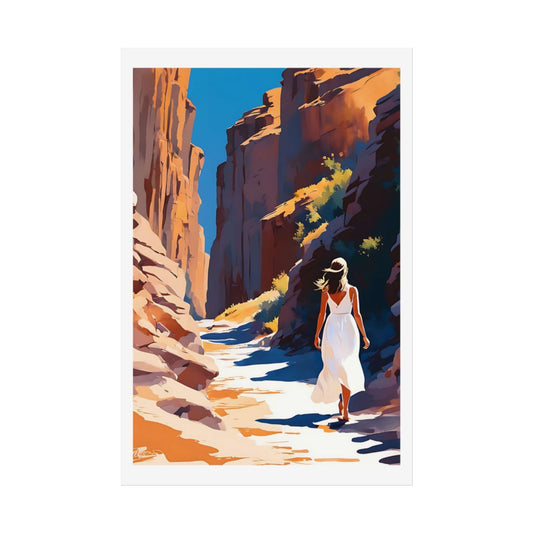 Canyon Wanderer desert canyon poster – front view watercolor wall art print