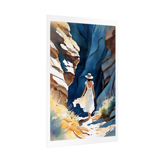 Desert Discovery Southwest canyon poster – side angle example watercolor wall art print