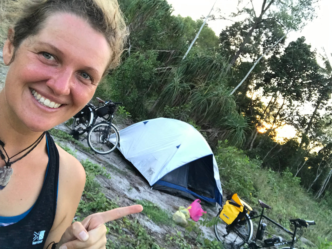 Tent camp and bicycle journey behind tinvail.art